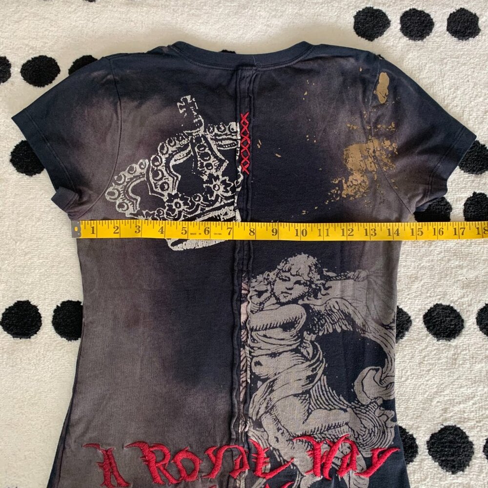 Rebel Spirit Black Embroidered Graphic Royal Way Of Life Shirt T-Shirt - Picture 10 of 12
